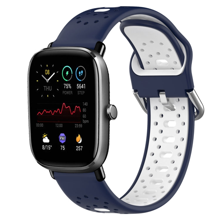 20mm Breathable Two-Color Silicone Watch Band, For Amazfit GTS 4 Mini