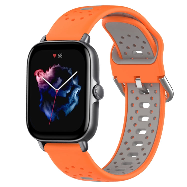 20mm Breathable Two-Color Silicone Watch Band, For Amazfit GTS 3