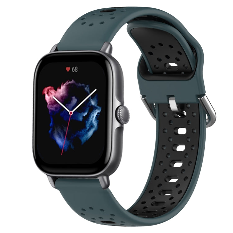 20mm Breathable Two-Color Silicone Watch Band, For Amazfit GTS 3