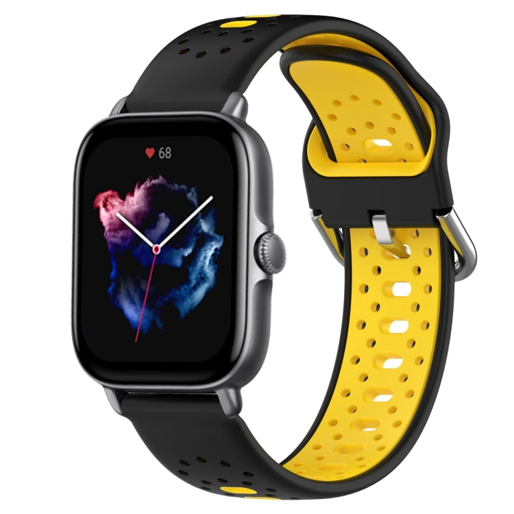 20mm Breathable Two-Color Silicone Watch Band, For Amazfit GTS 3