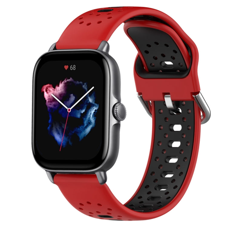 20mm Breathable Two-Color Silicone Watch Band, For Amazfit GTS 3
