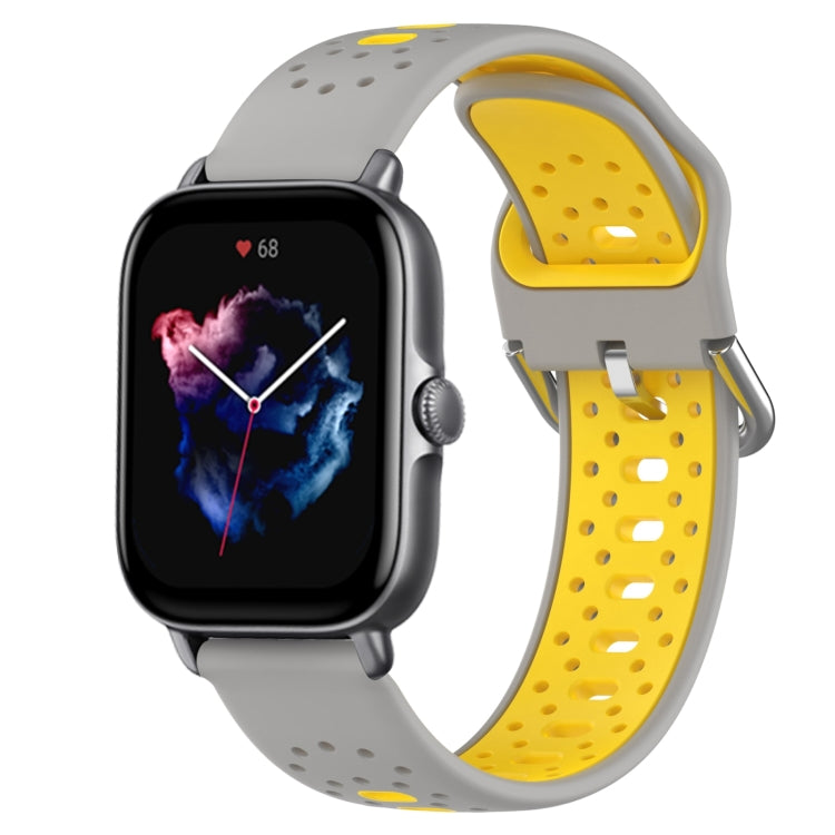 20mm Breathable Two-Color Silicone Watch Band, For Amazfit GTS 3