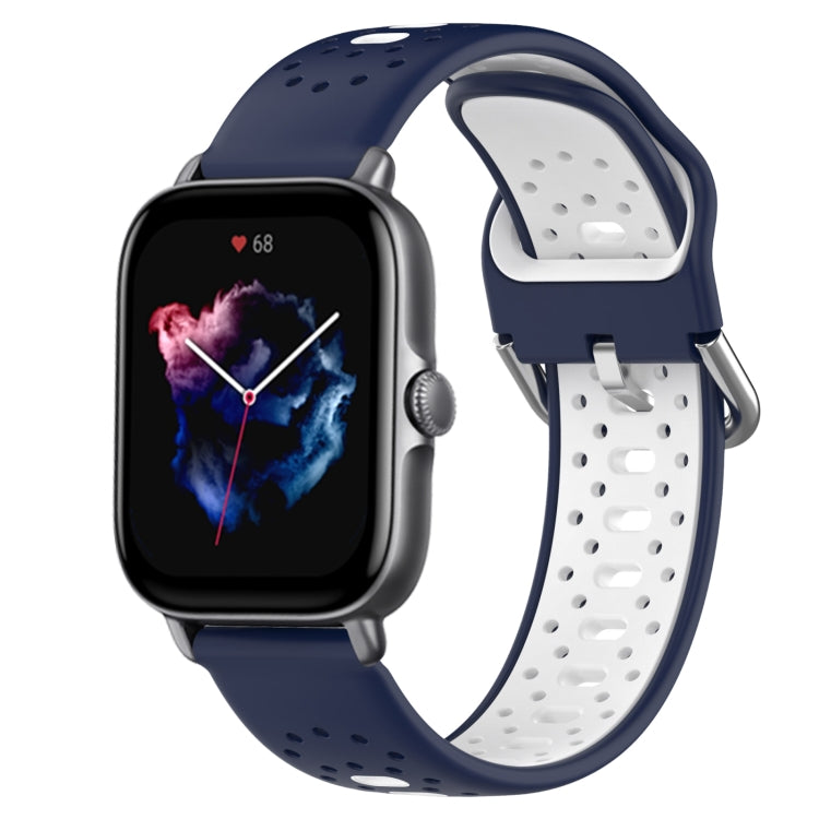 20mm Breathable Two-Color Silicone Watch Band, For Amazfit GTS 3