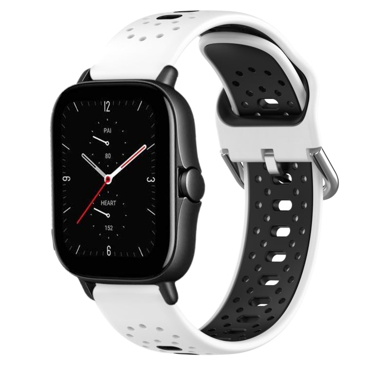 20mm Breathable Two-Color Silicone Watch Band, For Amazfit GTS 2E