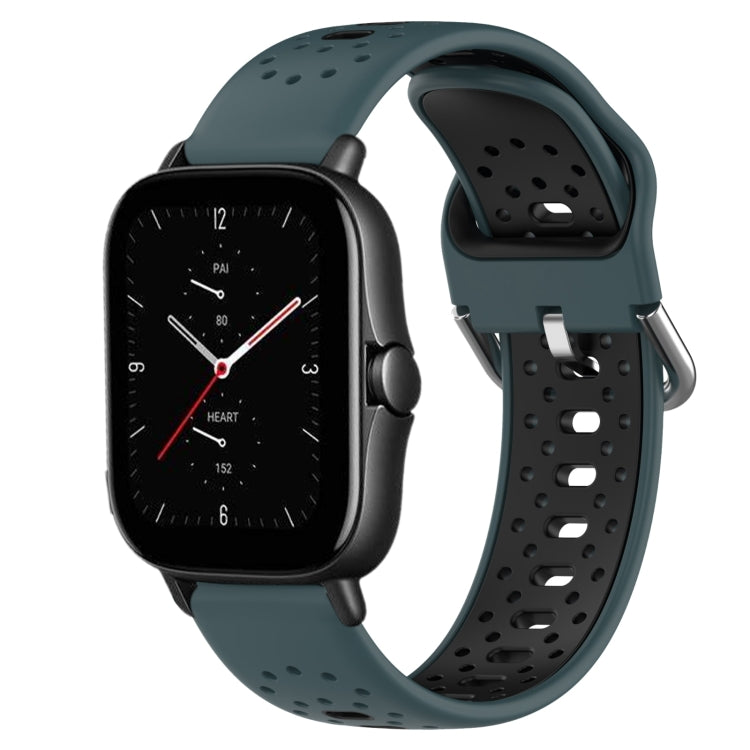 20mm Breathable Two-Color Silicone Watch Band, For Amazfit GTS 2E