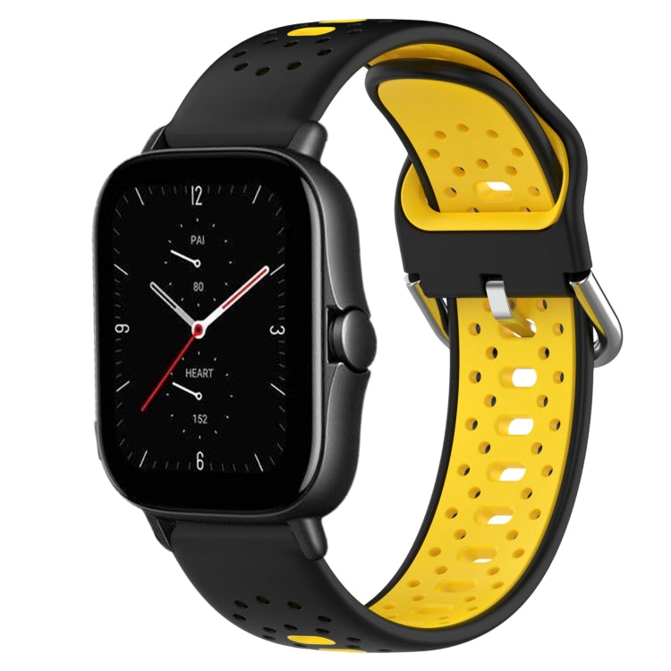 20mm Breathable Two-Color Silicone Watch Band, For Amazfit GTS 2E
