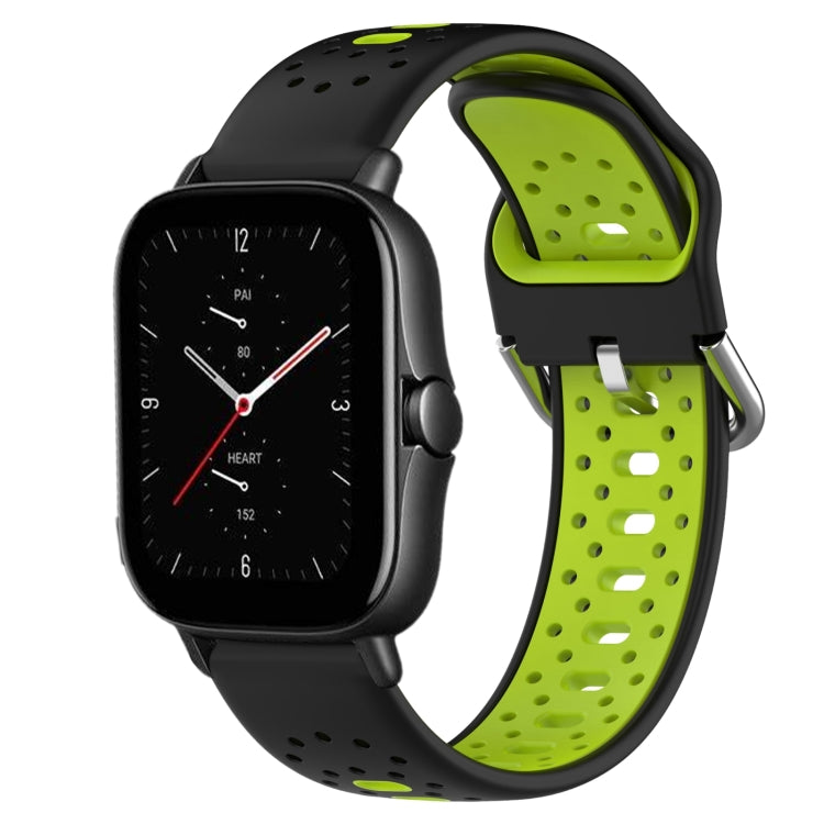20mm Breathable Two-Color Silicone Watch Band, For Amazfit GTS 2E
