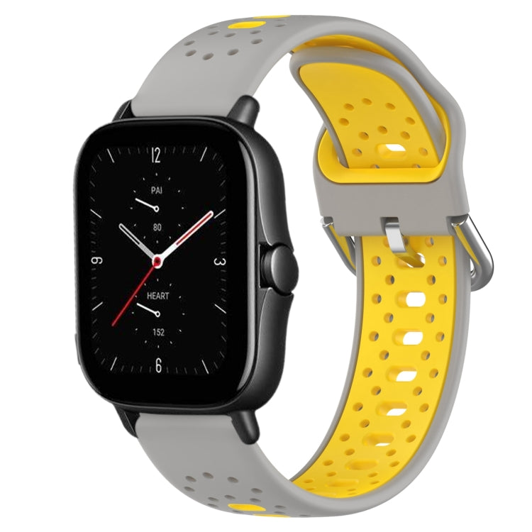20mm Breathable Two-Color Silicone Watch Band, For Amazfit GTS 2E