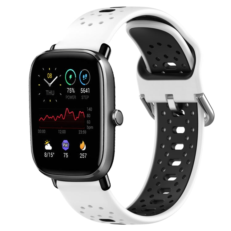 20mm Breathable Two-Color Silicone Watch Band, For Amazfit GTS 2 Mini