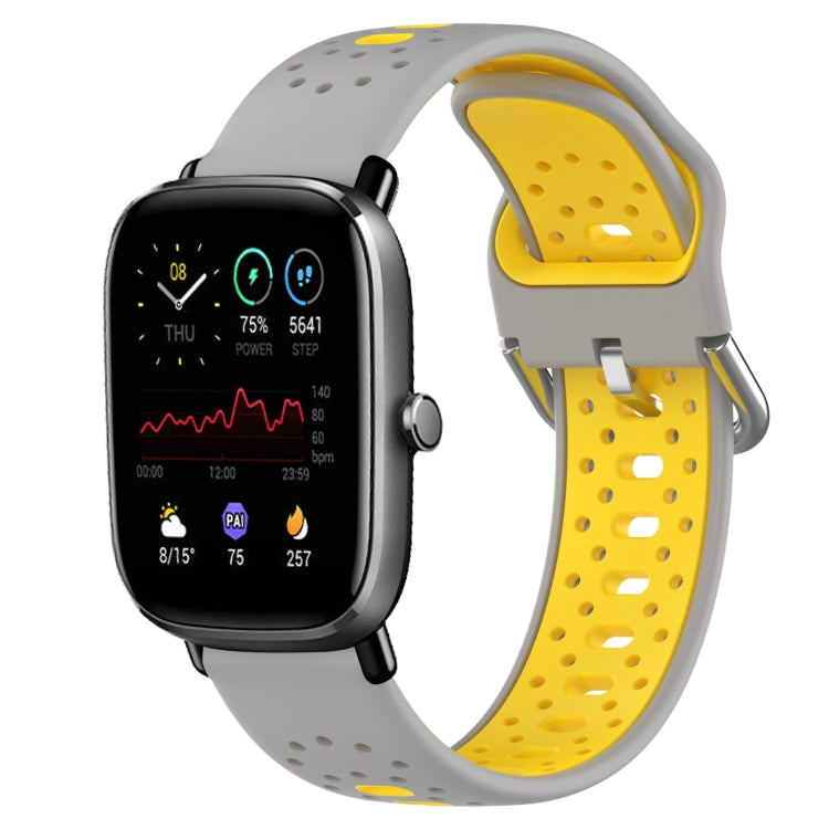 20mm Breathable Two-Color Silicone Watch Band, For Amazfit GTS 2 Mini