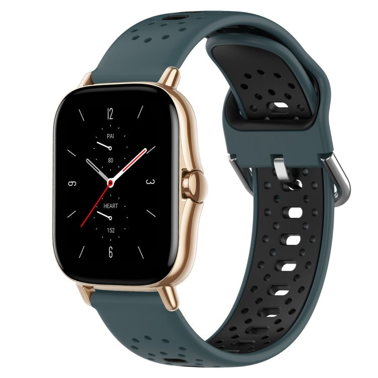 20mm Breathable Two-Color Silicone Watch Band, For Amazfit GTS 2