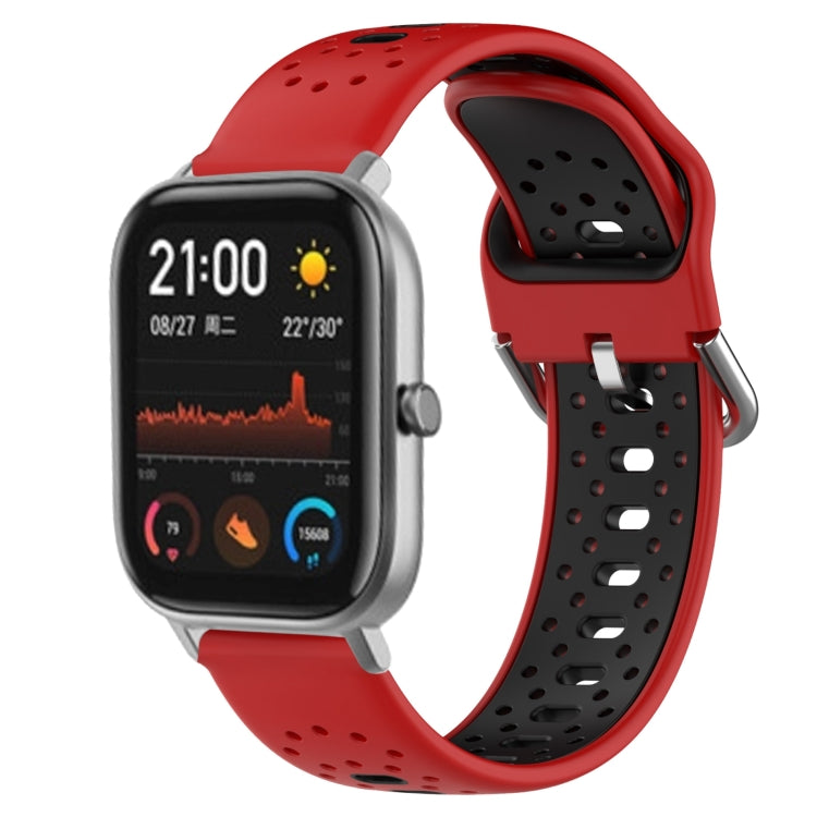 20mm Breathable Two-Color Silicone Watch Band, For Amazfit GTS
