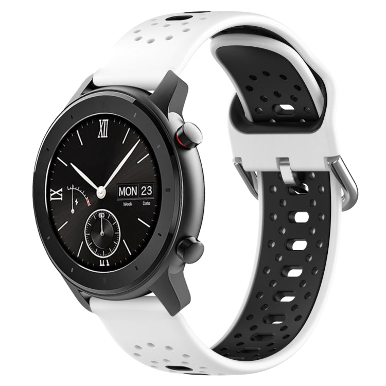 20mm Breathable Two-Color Silicone Watch Band, For Amazfit GTR 42mm