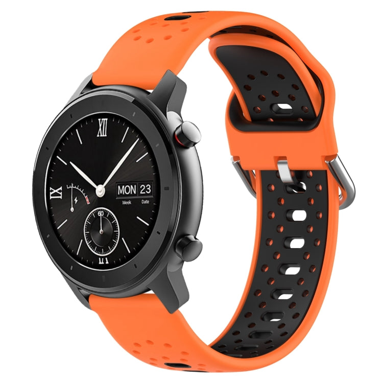 20mm Breathable Two-Color Silicone Watch Band, For Amazfit GTR 42mm