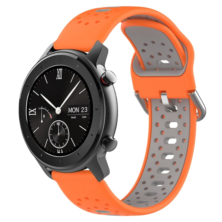 20mm Breathable Two-Color Silicone Watch Band, For Amazfit GTR 42mm