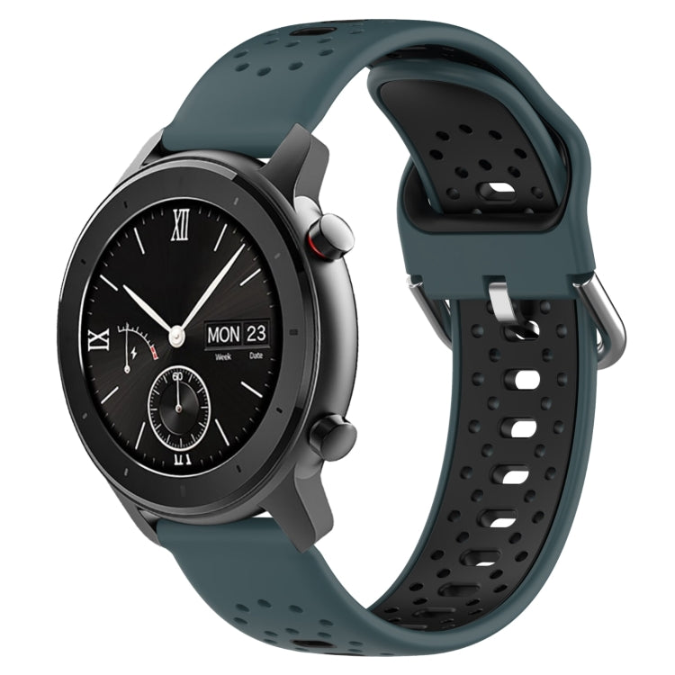 20mm Breathable Two-Color Silicone Watch Band, For Amazfit GTR 42mm