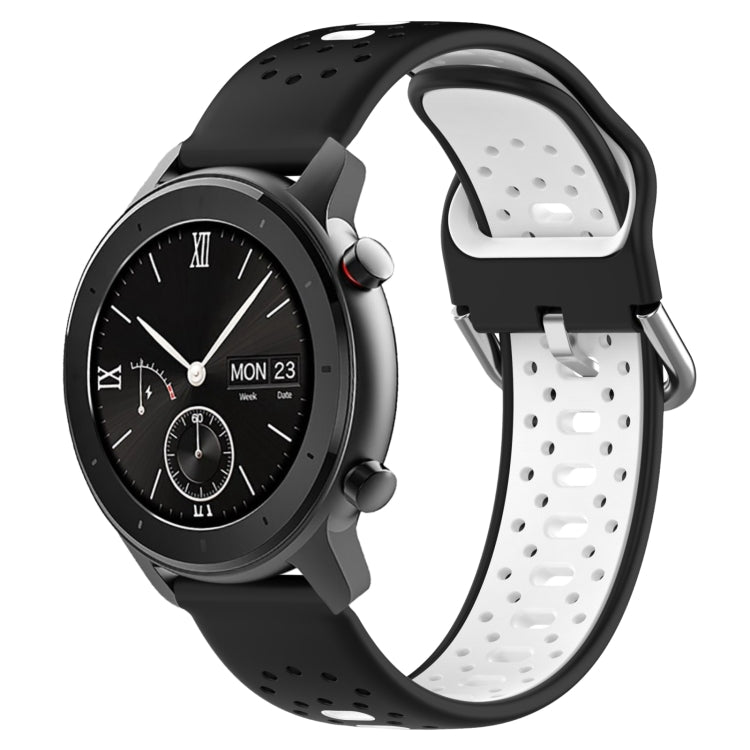 20mm Breathable Two-Color Silicone Watch Band, For Amazfit GTR 42mm