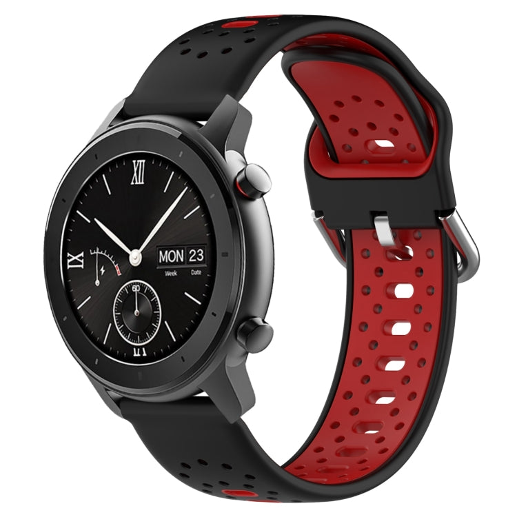 20mm Breathable Two-Color Silicone Watch Band, For Amazfit GTR 42mm