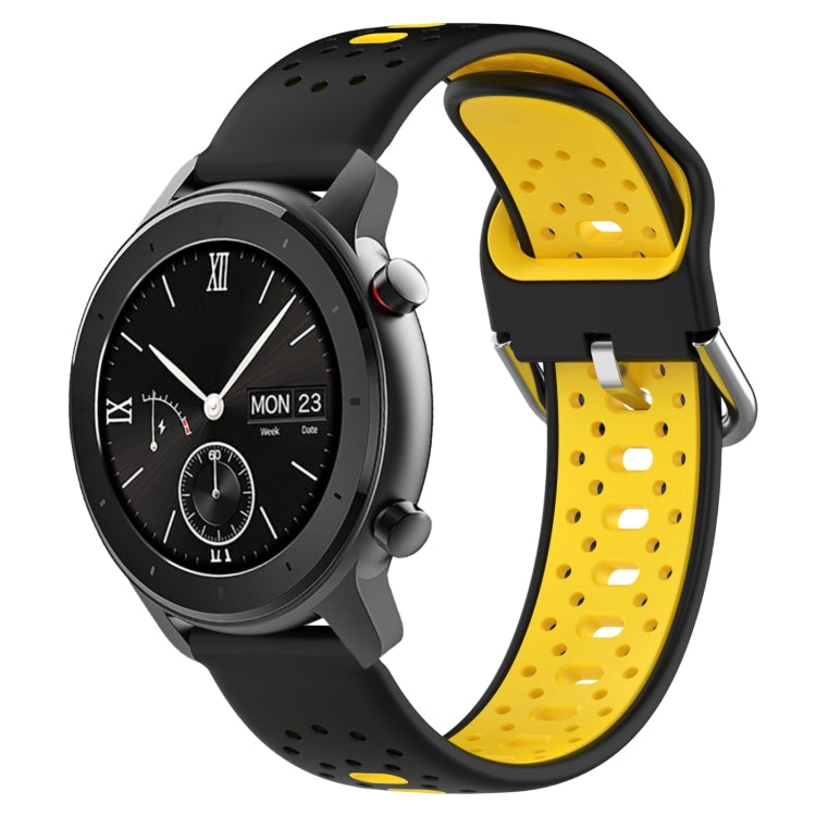 20mm Breathable Two-Color Silicone Watch Band, For Amazfit GTR 42mm