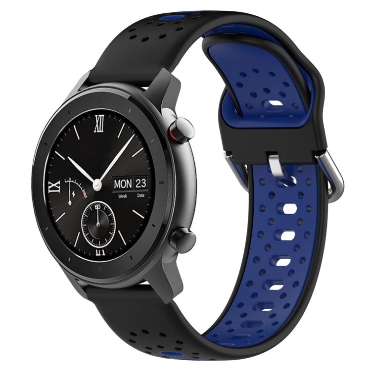 20mm Breathable Two-Color Silicone Watch Band, For Amazfit GTR 42mm