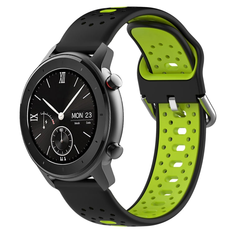 20mm Breathable Two-Color Silicone Watch Band, For Amazfit GTR 42mm