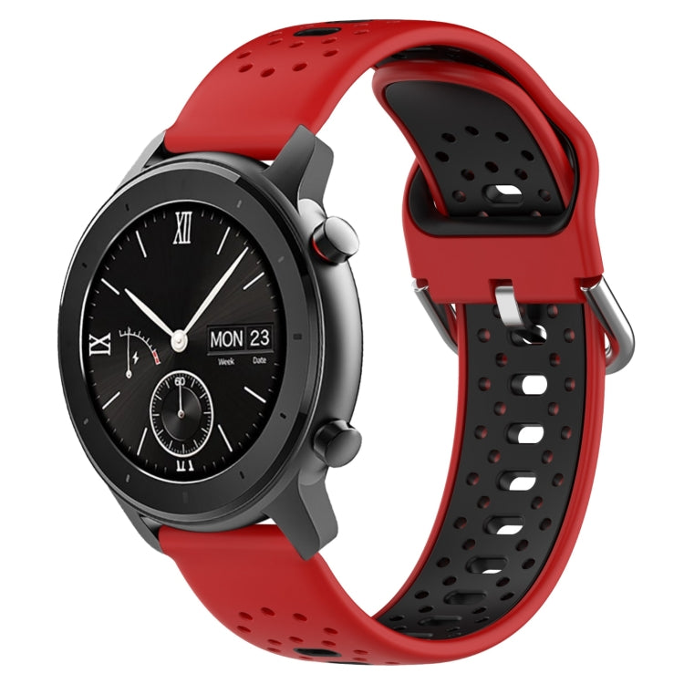 20mm Breathable Two-Color Silicone Watch Band, For Amazfit GTR 42mm