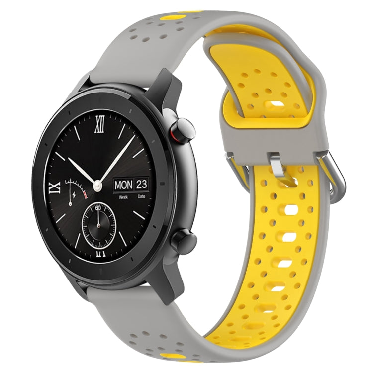 20mm Breathable Two-Color Silicone Watch Band, For Amazfit GTR 42mm