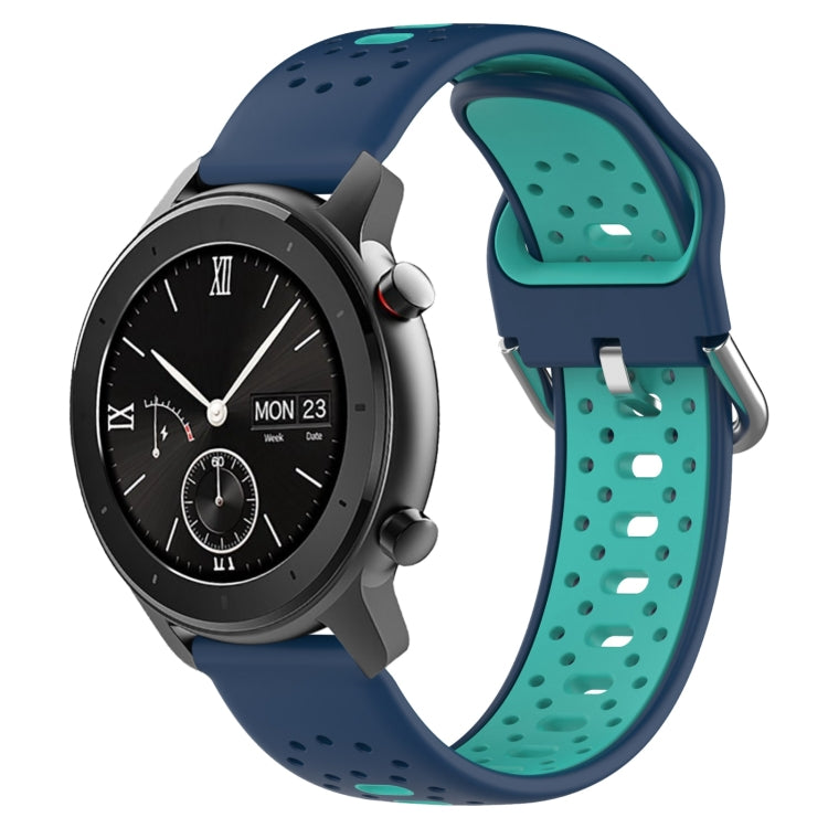 20mm Breathable Two-Color Silicone Watch Band, For Amazfit GTR 42mm