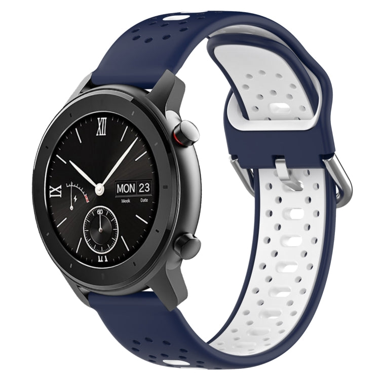 20mm Breathable Two-Color Silicone Watch Band, For Amazfit GTR 42mm