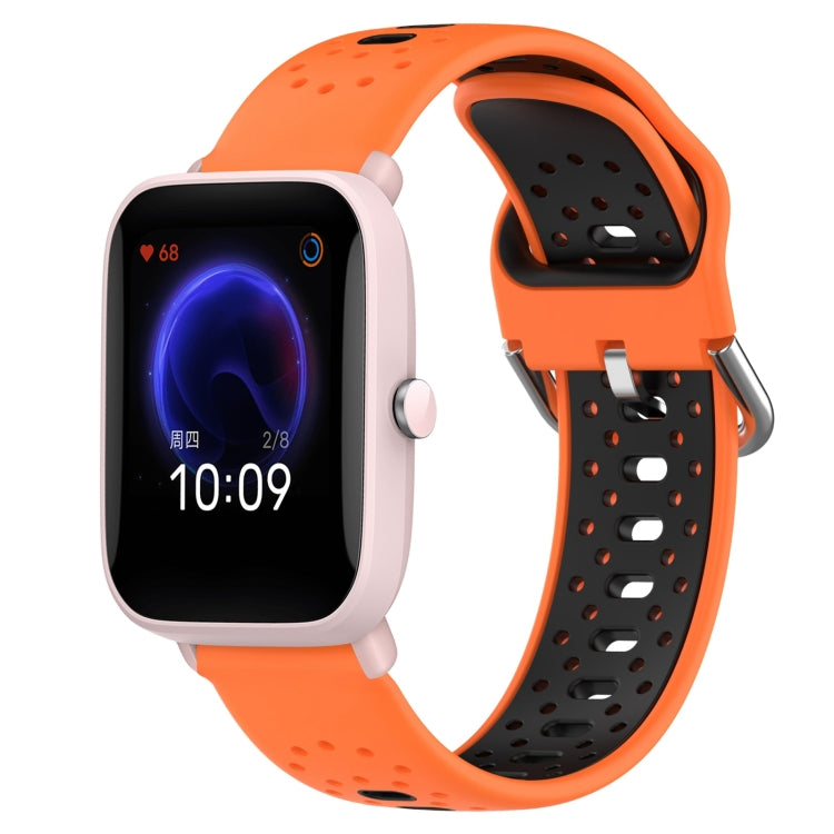 20mm Breathable Two-Color Silicone Watch Band, For Amazfit Pop Pro