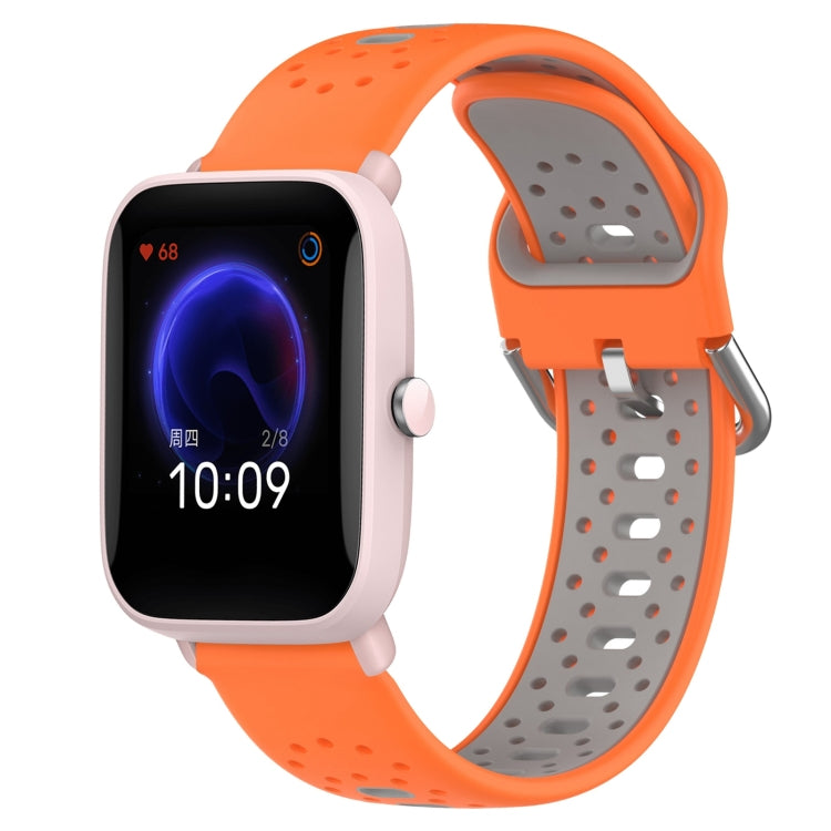 20mm Breathable Two-Color Silicone Watch Band, For Amazfit Pop Pro
