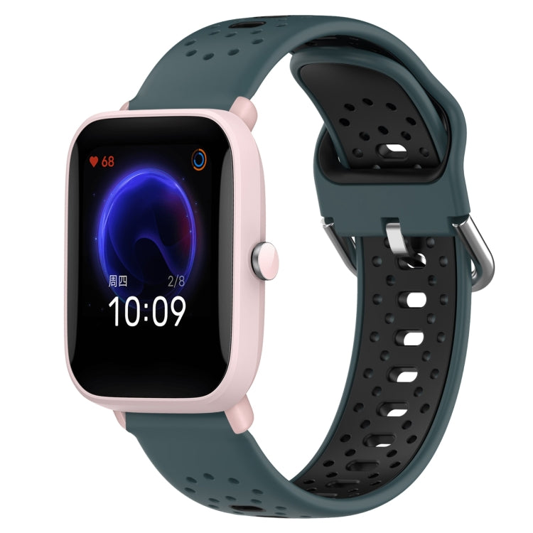 20mm Breathable Two-Color Silicone Watch Band, For Amazfit Pop Pro