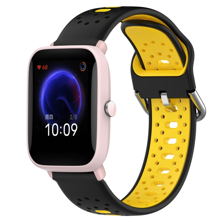20mm Breathable Two-Color Silicone Watch Band, For Amazfit Pop Pro