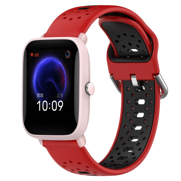 20mm Breathable Two-Color Silicone Watch Band, For Amazfit Pop Pro