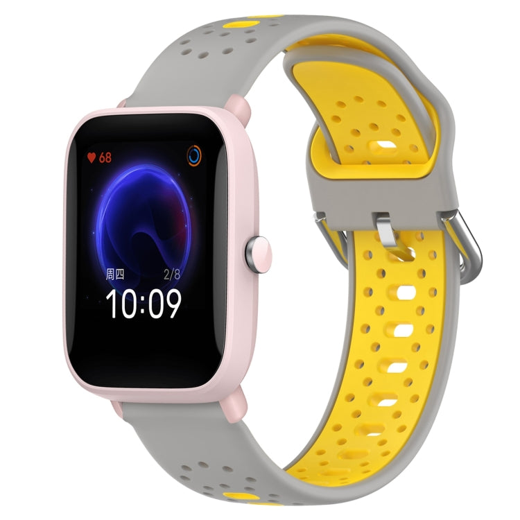 20mm Breathable Two-Color Silicone Watch Band, For Amazfit Pop Pro