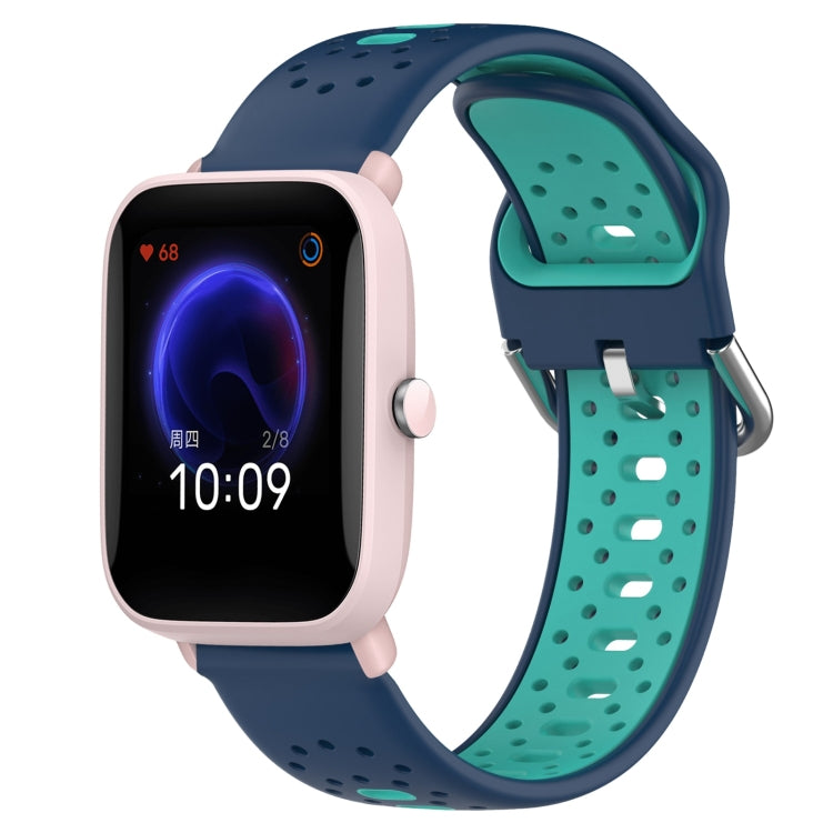 20mm Breathable Two-Color Silicone Watch Band, For Amazfit Pop Pro