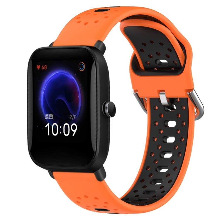 20mm Breathable Two-Color Silicone Watch Band, For Amazfit Pop