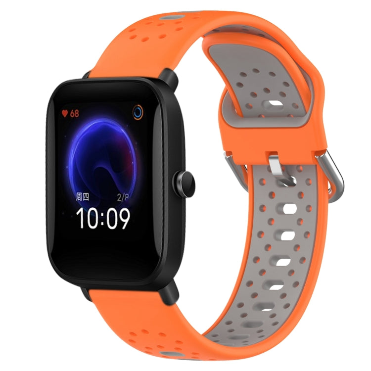 20mm Breathable Two-Color Silicone Watch Band, For Amazfit Pop
