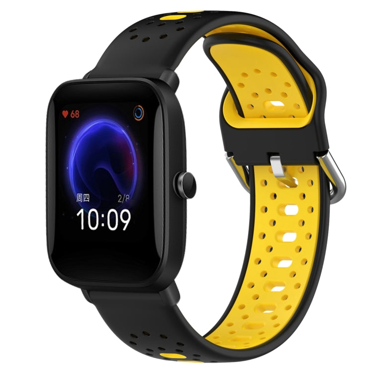 20mm Breathable Two-Color Silicone Watch Band, For Amazfit Pop
