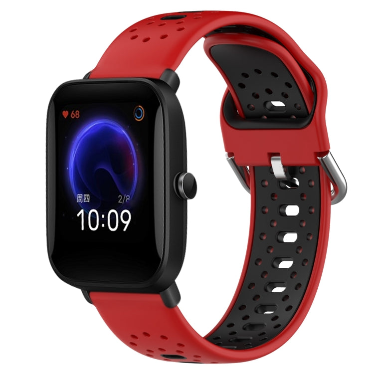 20mm Breathable Two-Color Silicone Watch Band, For Amazfit Pop