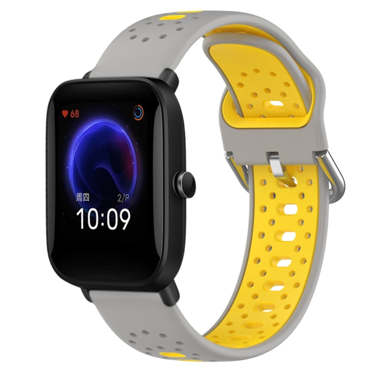20mm Breathable Two-Color Silicone Watch Band, For Amazfit Pop