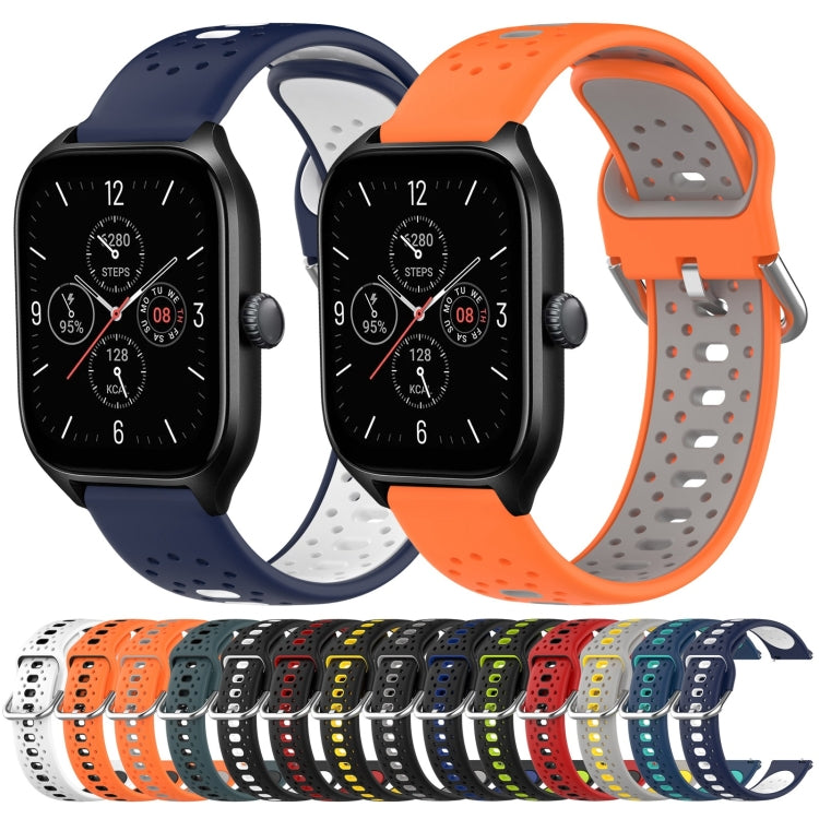 20mm Breathable Two-Color Silicone Watch Band, For Amazfit GTS 2E
