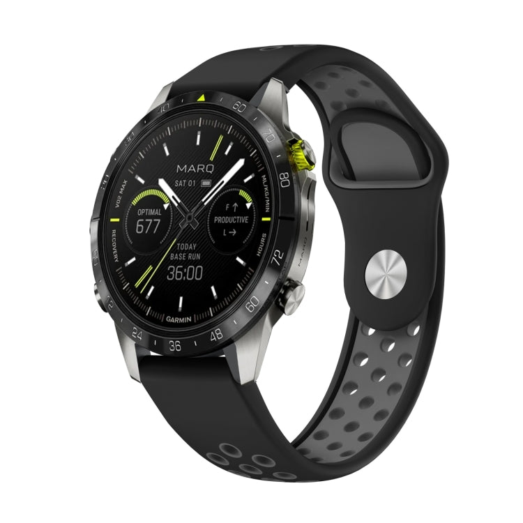22mm Sports Breathable Silicone Watch Band, For Garmin MARQ Athlete Gen 2, For Garmin Instinct Crossover