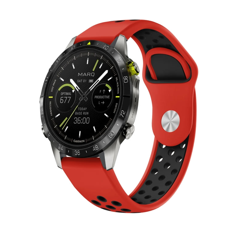 22mm Sports Breathable Silicone Watch Band, For Garmin MARQ Athlete Gen 2, For Garmin Instinct Crossover