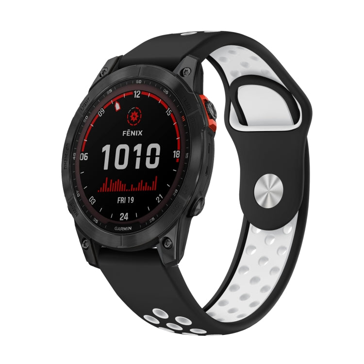 Bracelet de montre sport en silicone respirant 22 mm, pour Garmin EPIX Gen 2, Garmin Approach S62 et Garmin Fenix ​​6 GPS