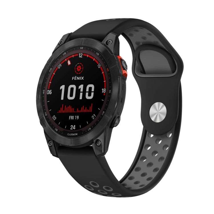 Bracelet de montre sport en silicone respirant 22 mm, pour Garmin EPIX Gen 2, Garmin Approach S62 et Garmin Fenix ​​6 GPS