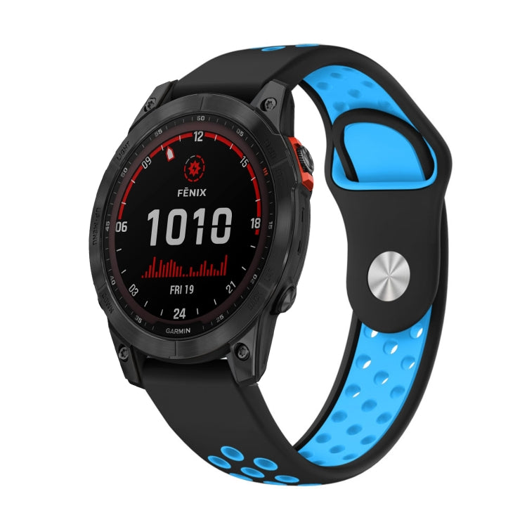 Bracelet de montre sport en silicone respirant 22 mm, pour Garmin EPIX Gen 2, Garmin Approach S62 et Garmin Fenix ​​6 GPS