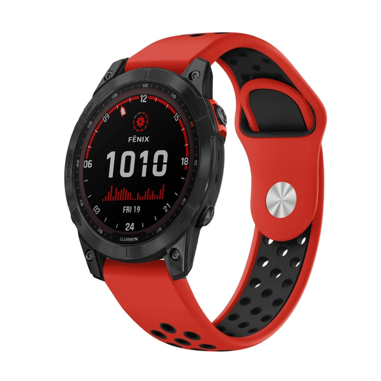 Bracelet de montre sport en silicone respirant 22 mm, pour Garmin EPIX Gen 2, Garmin Approach S62 et Garmin Fenix ​​6 GPS
