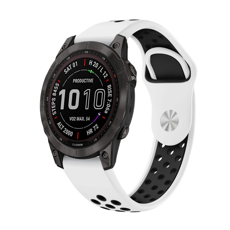 Bracelet de montre sport en silicone respirant 22 mm, pour Garmin EPIX Gen 2, Garmin Approach S62 et Garmin Fenix ​​6 GPS