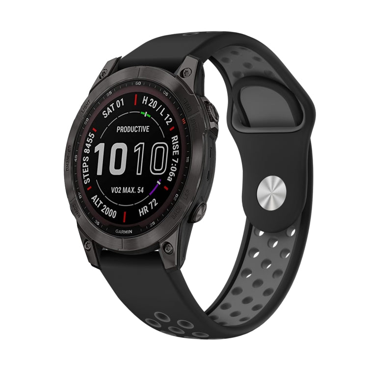 Bracelet de montre sport en silicone respirant 22 mm, pour Garmin EPIX Gen 2, Garmin Approach S62 et Garmin Fenix ​​6 GPS